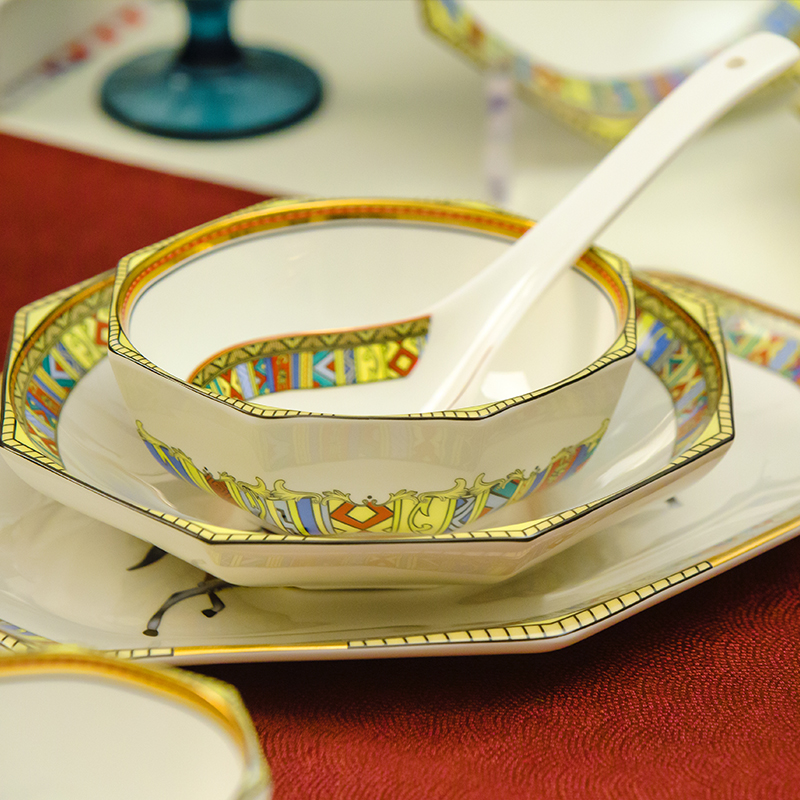 Jingdezhen European - style ipads porcelain tableware sets up phnom penh dishes octagon ceramic dishes and plates household gifts