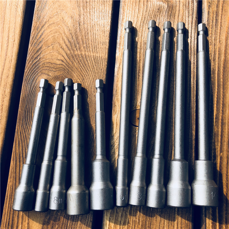 Extended wind batch sleeve 250mm strong magnetic pneumatic sleeve inner hexagonal handle outer hexagonal batch head electric hedging electric drill