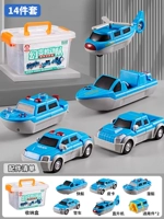 Полицейская машина, комплект, ящик для хранения, 14 шт