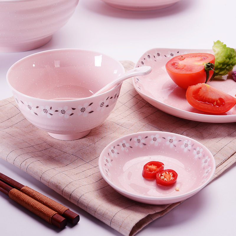 Ya cheng DE bowl plate tableware to suit Japanese under the glaze color creative ceramic rainbow such as bowl big eat rice bowl bowl spoon