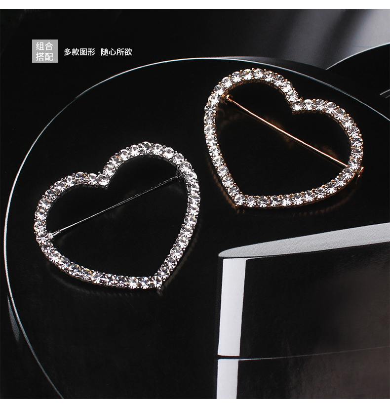 Hàn Quốc cao cấp vòng rhinestone trâm cài áo khoác nữ pin chống ánh sáng trâm cài áo len cổ lọ có khóa - Trâm cài cai ao