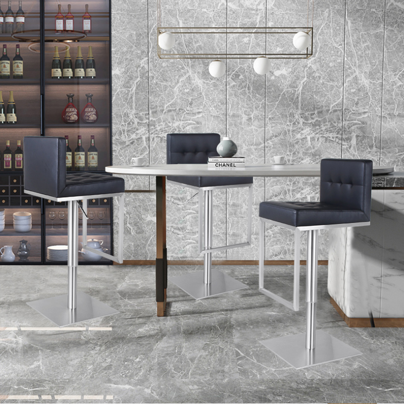 Bar Table Chair Light Extravagant Designer style Stainless Steel Nordic Lift Swivel Home Backrest Bar High Footstool