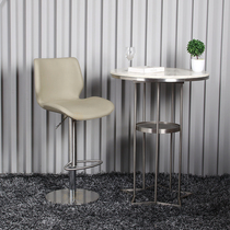 Nordic bar chair high stool modern simple light luxury stainless steel home lift rotating bar Island chair