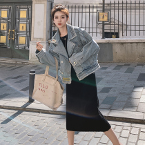 Short denim jacket female tide ins Korean version loose bf spring and autumn 2021 early autumn net red wild jacket denim