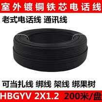 Outdoor iron-core copper-plated telephone line HBGYV2x1 2mm outdoor communication 2-core two-core hard-tied wire anti-tension wire