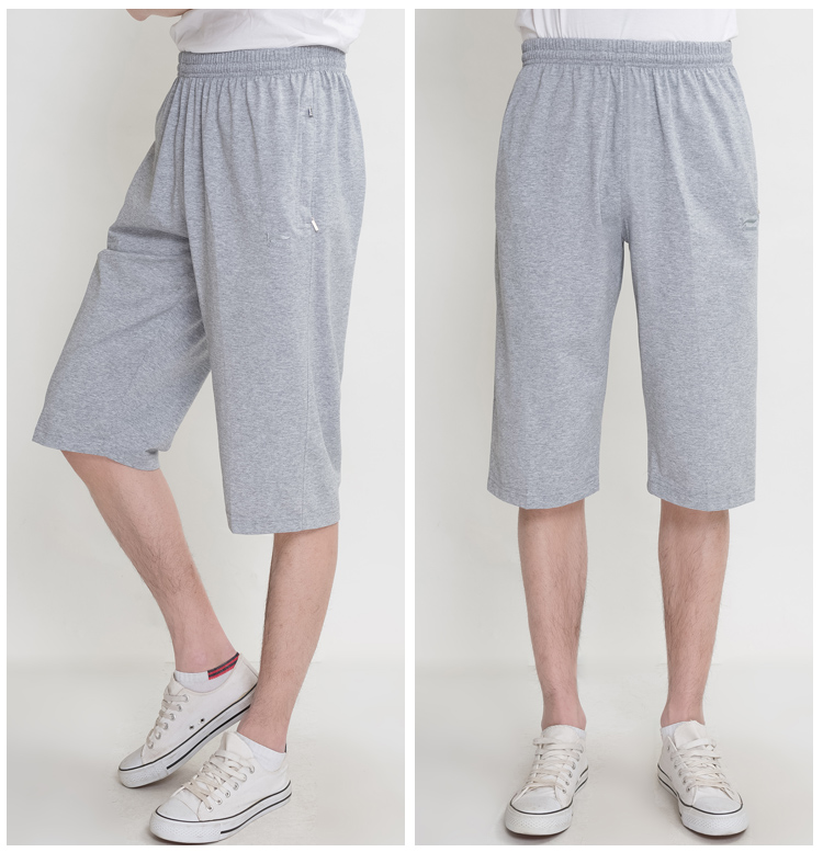 Xia Nan béo mỏng quần cotton cắt cạp quần thể thao nam trung và già XL cộng với quần 7 điểm giản dị - Quần short quần short nam