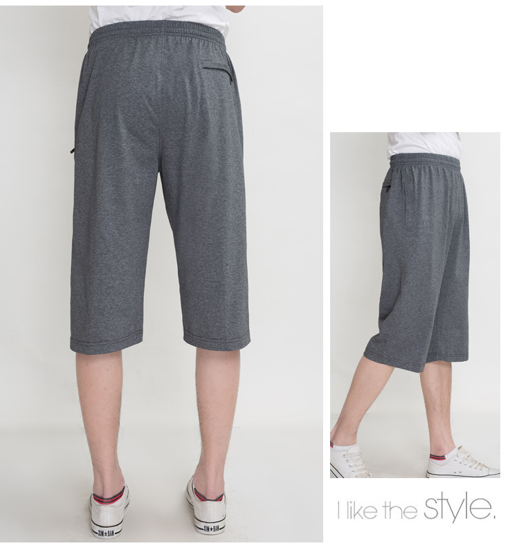 Xia Nan béo mỏng quần cotton cắt cạp quần thể thao nam trung và già XL cộng với quần 7 điểm giản dị - Quần short quần short nam