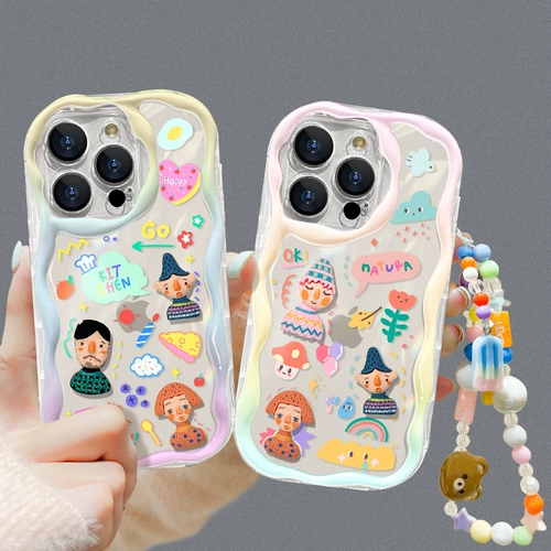 Apple, совместимый iPhone 15, милый кремовый чехол для телефона, прозрачный силиконовый летний браслет *S, iphone, 15, защита при падении, 12, 8plus