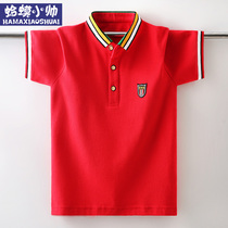 Boys short-sleeved t-shirt Summer large children lapel T-shirt childrens polo shirt Boys 8 foreign style 12 top tide 15 years old
