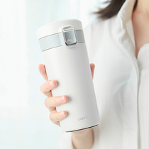 Coffee thermos Men and women portable student water cup Simple and compact ins Korean stainless steel wide diameter cup