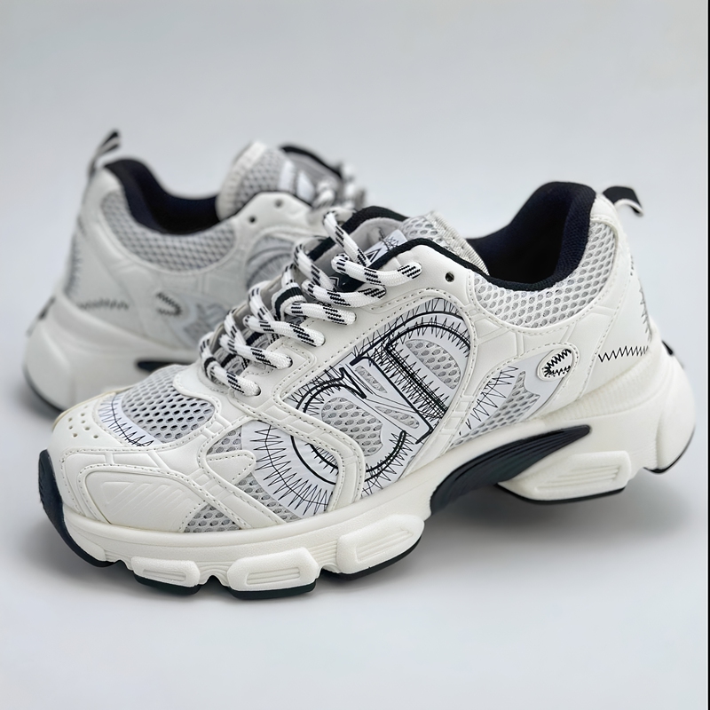 Celebrity-Style Cd Thick-Soled Height-Increasing Dad Shoes for Women, Mesh Lace-Up Sports Casual Shoes with Embroidered Letters, Running Shoes for Men