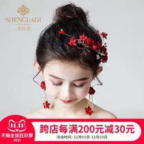 Children headdress red floral headdress Garland girl hair accessories Princess headband dance Korean Joker girl hair band