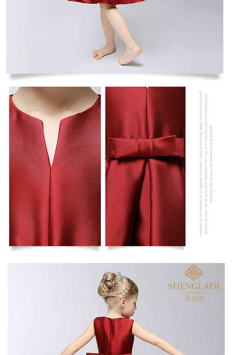 Váy trẻ em váy công chúa váy đỏ cô gái hoa cô gái váy trẻ em ngày piano catwalk trang phục mùa đông set vest 3 món cực chất cho bé trai