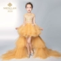 Trang phục dạ hội trẻ em nữ catwalk mẫu nữ 2018 mới ngắn trước trang phục piano dài vest bé trai 