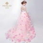 Trang phục trẻ em nữ công chúa váy hoa cô gái váy pettiskirt cô gái trang phục piano trẻ em mẫu catwalk váy cưới shop thời trang trẻ em