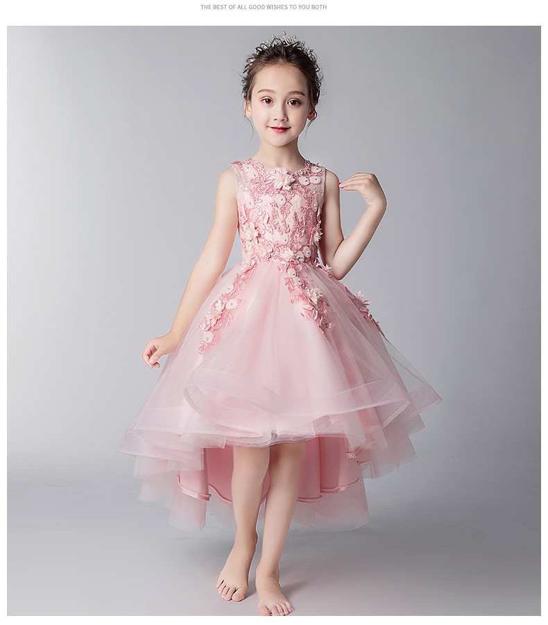 Váy công chúa hoa cô gái váy hoa nữ váy cưới trẻ em chủ nhà 2018 trang phục catwalk mới áo vest trẻ em