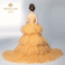 Đầm trẻ em công chúa váy đầm công chúa catwalk dạ hội 2018 bé gái trailing nhỏ chủ trang phục piano váy dài tay bé gái Váy trẻ em