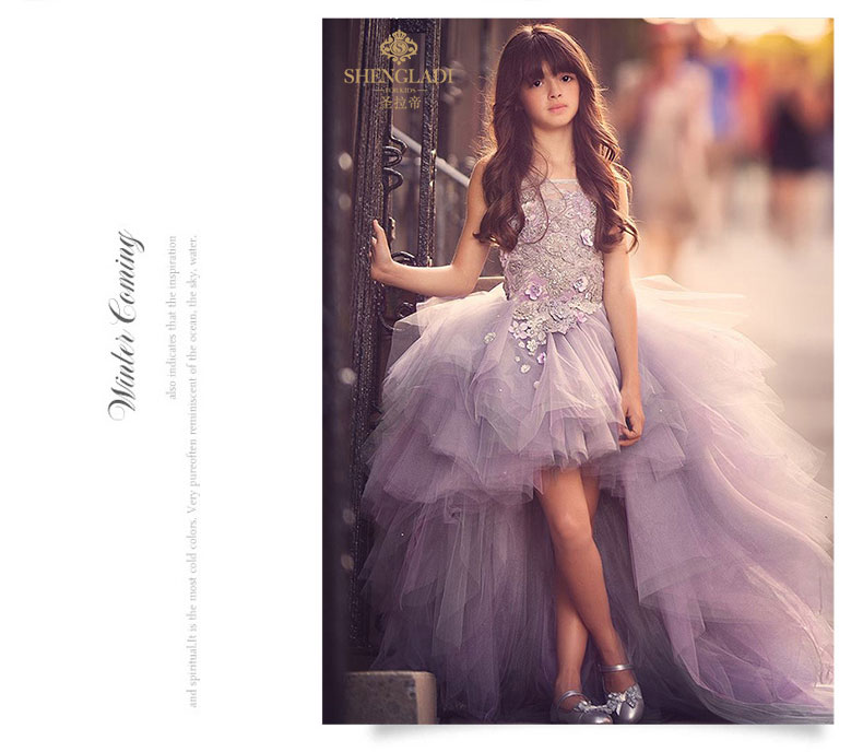 Váy dạ hội cho bé gái 2018 mới công chúa đầm đuôi cá mẫu catwalk cưới mùa đông trẻ em trang phục piano váy trẻ em