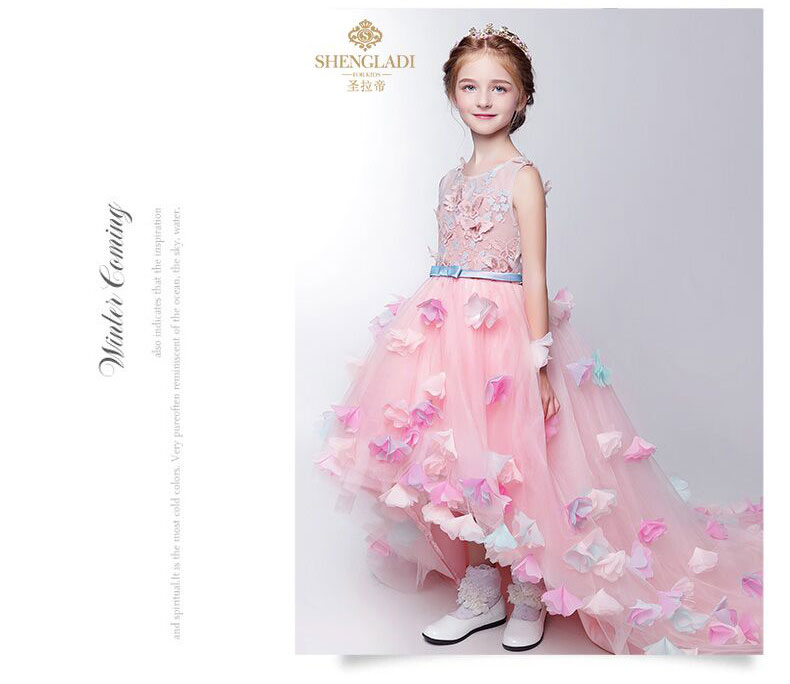 Trang phục trẻ em nữ công chúa váy hoa cô gái váy pettiskirt cô gái trang phục piano trẻ em mẫu catwalk váy cưới đầm đẹp cho be gái 7 tuổi
