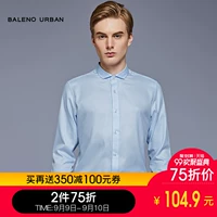 Baleno Benny Road Cotton Cổ Điển Houndstooth Jacquard Áo Sơ Mi Nam Thời Trang Đơn Giản Kinh Doanh Dài Tay Áo Sơ Mi sơ mi cổ trụ