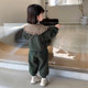 Girls winter two-piece trendy girl baby autumn and winter suit 2022 new children's clothes thickened and fashionable