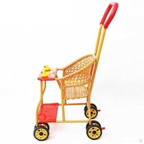 Baby summer stroller bamboo cool car simple hand push bamboo rattan car baby seat out convenient breathable light door