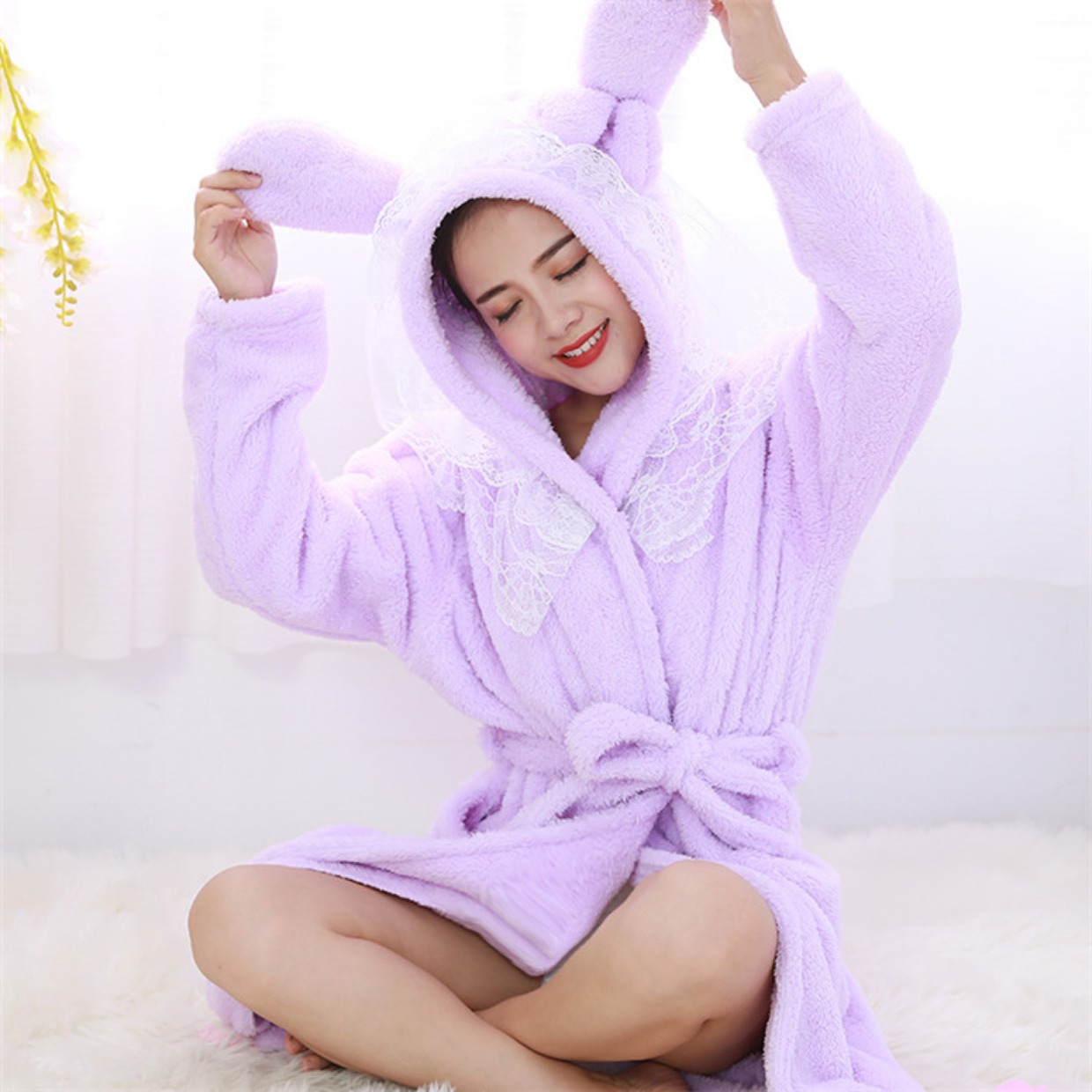 Váy ngủ flannel nữ gợi cảm mùa thu đông váy ngủ nữ