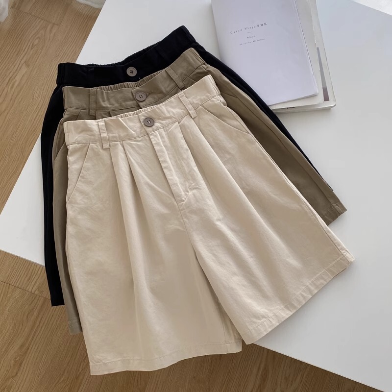 Japanese Style Simple and Versatile Pure Cotton Loose Casual Pants Shorts Women's Slim Summer New Style Small Straight Pants Five-Quarter Pants Japanese Style Simple and Versatile Pure Cotton Loose Casual Pants Shorts Women's Slim Summer New Style Small Straight Pants Five-Quarter Pants