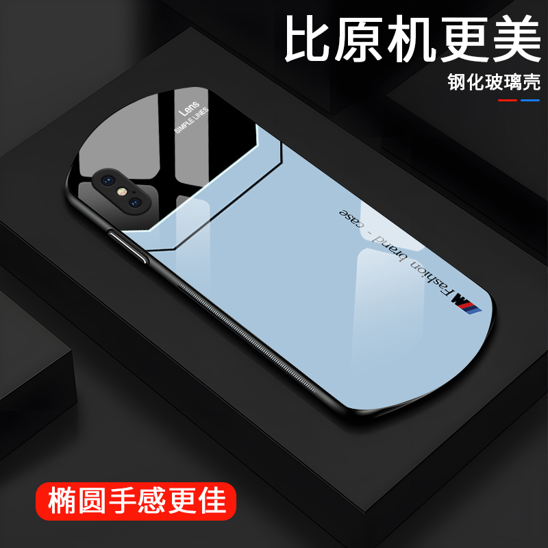 Sports Letter Design Suitable for Apple XS Phone Case, iPhone X Shield Men's Protective Cover, Apple X Premium Glass Case, Personalized XS Max Trendy Brand Cooling Model, Simple Hard Case, Full Coverage Mirror Texture