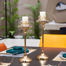 Golden candlestick glass romantic candlelight dinner props candlestick table decoration simple modern American and European new style