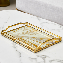 Nordic toilet sink perfume storage coffee table metal tray rectangular ins Wind entrance entrance decoration