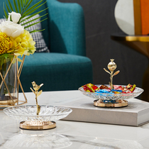 Fruit plate light luxury creative modern living room coffee table cake snack plate home European style golden personality high-grade fruit Basin