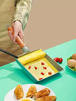 Japanese-style Tamako yaki pot Breakfast thick egg yaki pot Square wheat rice stone non-stick pot Household frying pan Omelet pot pan