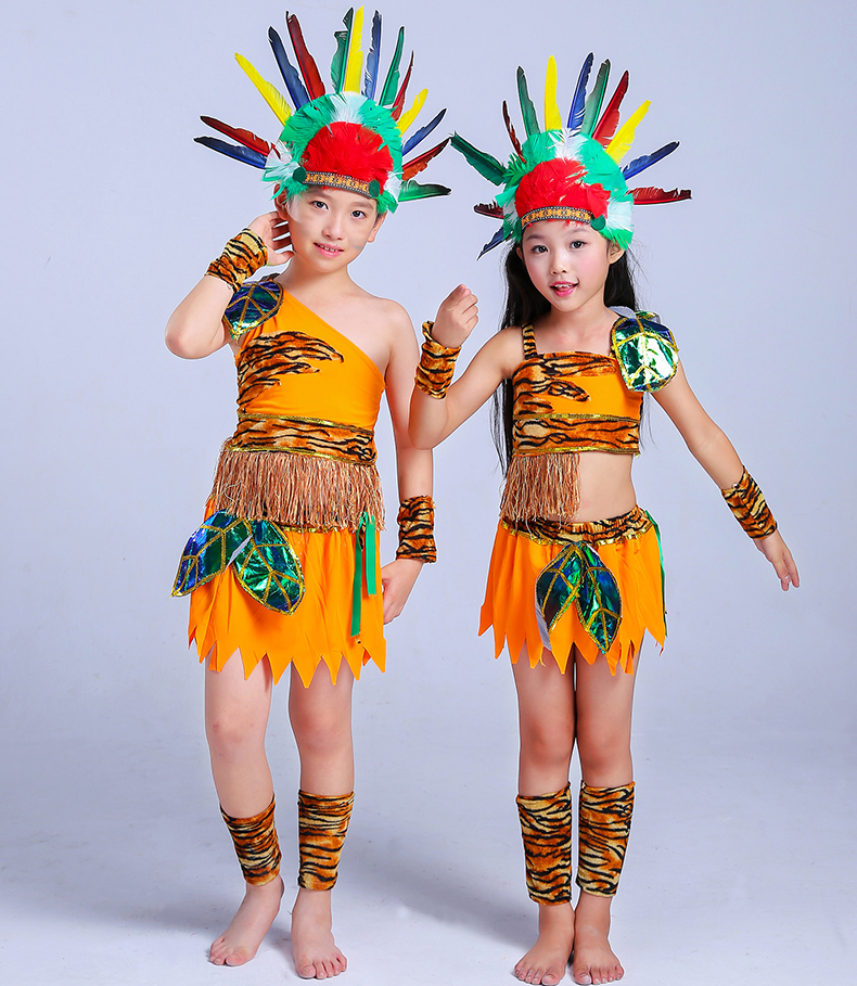 Ngày tết trang phục dã man của trẻ em, nhà vua gọi tôi đến thăm người thợ săn gốc Ấn mặc quần áo biểu diễn múa Ấn Độ đồ trẻ em đẹp