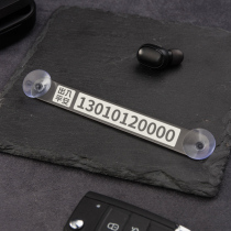 Personalized custom lettering matt black metal temporary parking telephone number plate laser engraving car mobile license plate