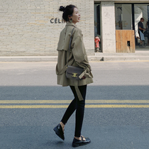 Small sub-card with its color windcoat female short section 202 Spring and autumn new Korean version loose casual 100 hitch student coat wave