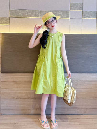 女童夏季连衣裙2025新款女孩棉布裙巨好看的中大儿童夏装裙子薄款