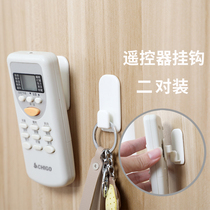 Rice Wood patch adhesive hook hanger TV air conditioner remote control storage Hook 2 pairs limited weight 300g