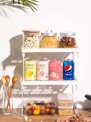 Foldable storage layer rack can be stacked with multiple layers of storage cabinet partition kitchen rack seasoning bottle finishing shed