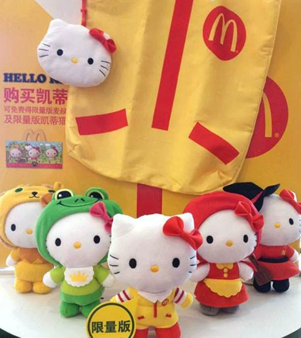 McDonalds hello Kitty Hello Kitty mèo sang trọng đồ chơi búp bê búp bê trang trí búp bê chơi nhà cô gái - Trang trí nội thất