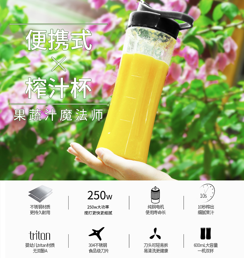 máy xay cầm tay fatz Máy ép trái cây Bandari / Bandari SY250B Máy ép trái cây và rau gia dụng nhỏ dành cho sinh viên - Máy ép trái cây máy xay mini cầm tay