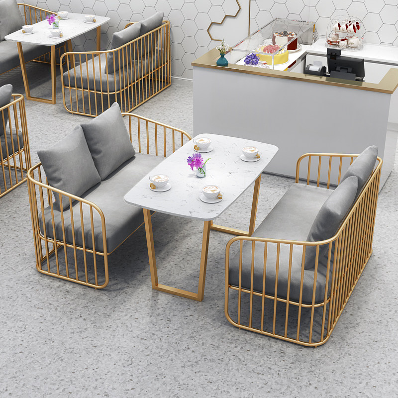 Nordic Cafe Sofa Chair Dining Room Leisure Interest Zone Single and Double People Net Red Hotel Dessert Milk Tea Shop Table and Chair Card Holder