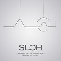 Postmodern restaurant chandelier golden light luxury designer new long strip geometric creative art bar dining room lamp