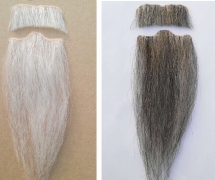White Fake Beard, Realistic Fake Mustache for Film and Television Makeup, Disguise Beard Props, Stage Performance Goat Beard