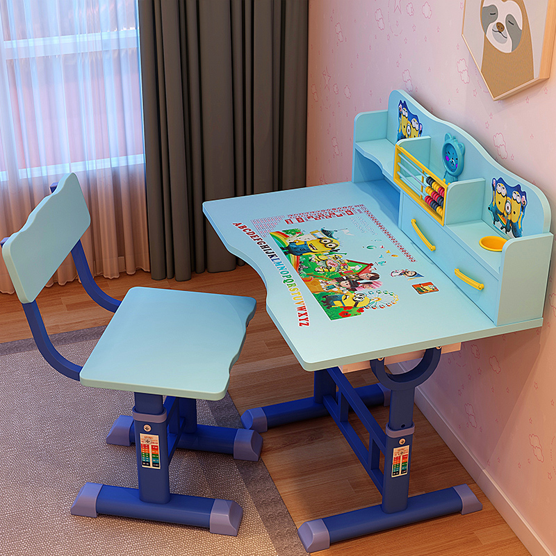 Children's study desk desk primary school student writing desk and chair set simple homework desk boy and girl lifting desk