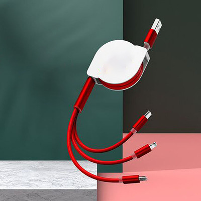 苹果安卓type-c三头可伸缩三头数据线