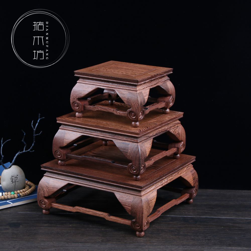 Red Wood Engraving Craft Gift Pendulum accessories Buddha Pendulum with base Chicken Wings Wood Rectangular Solid Wood Stone Stone Base