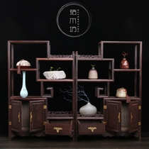 Chicken wing wood small antique rack Solid wood Chinese museum rack Duobaoge antique shelf Entrance cabinet Tea cabinet storage rack