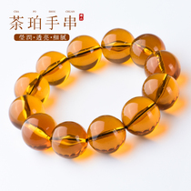Myanmar tea-ber amber arm-string brown red blood blue gold bracelet male and female purified water Buddha pearl ball