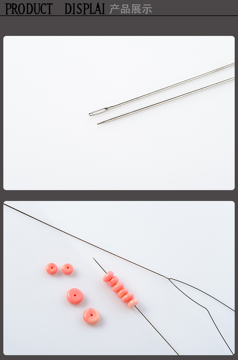 Hạt kim đặc biệt kim dài Công cụ DIY đính cườm kim Handmade hạt mịn Hạt kim đeo vòng đeo tay - Vòng đeo tay Clasp ngọc hồng lựu
